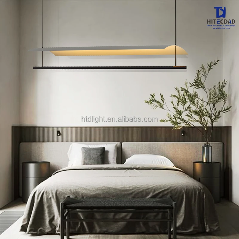 HITECDAD Villa Office Hardware Material 3000K 6W 12W 20W 24W 36W 40W Tile eaves hanging Chandelier pendant Ceiling Light Lamp