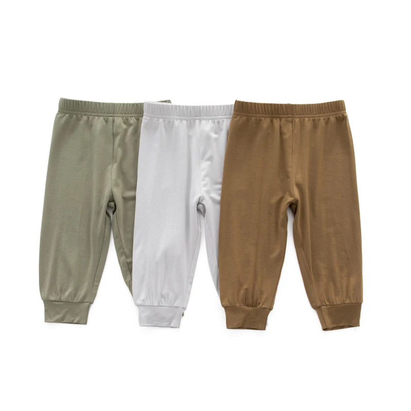 Manufacturers 2023 Boutique 100% Bamboo Spring and Autumn Infant Clothes Baby Trousers Long Pants