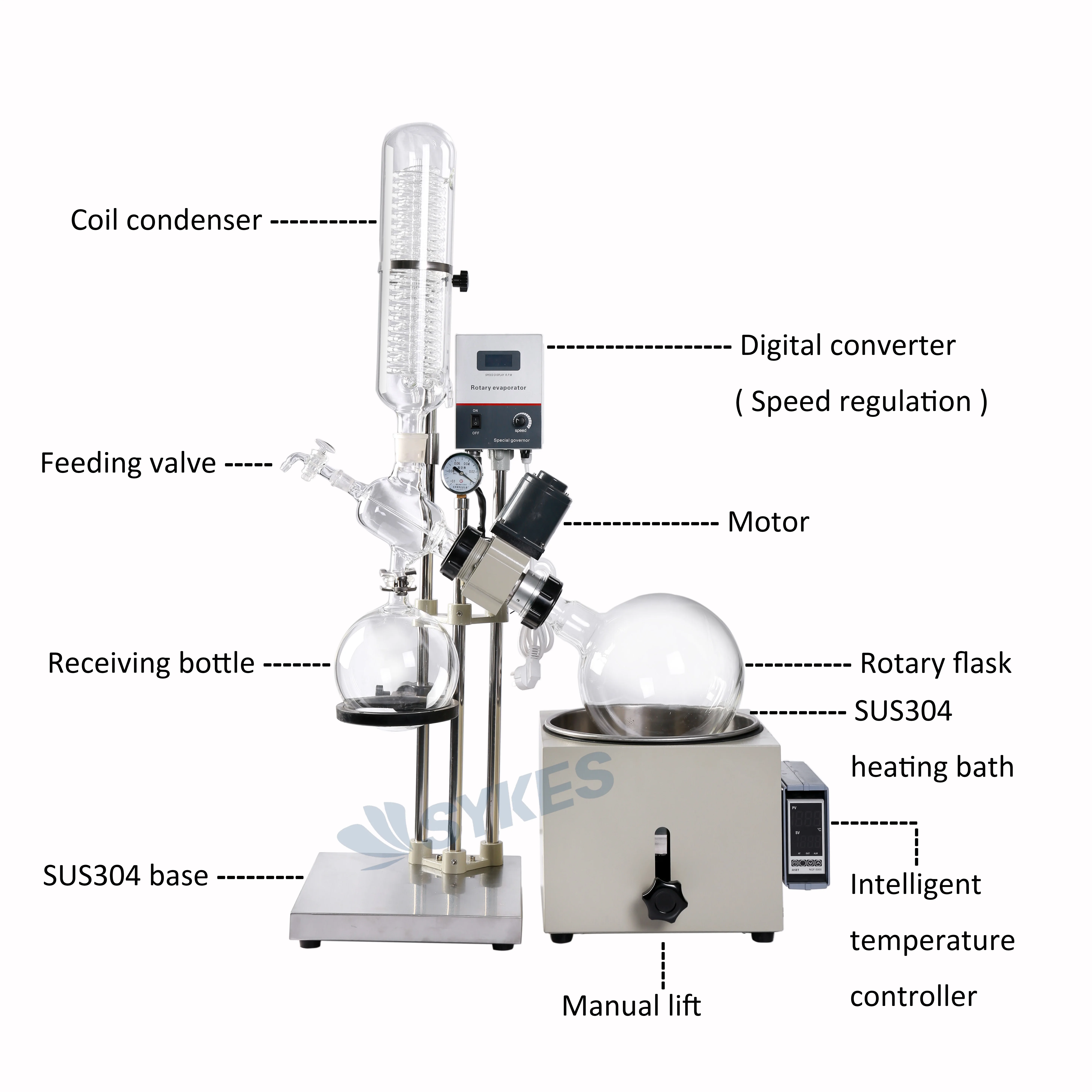 Утверждение CE лаборатории алкоголя/ethonal/дистилляции воды мини Rotovap 0.5L 1L 2L с контроль температуры интеллигентая (ый)