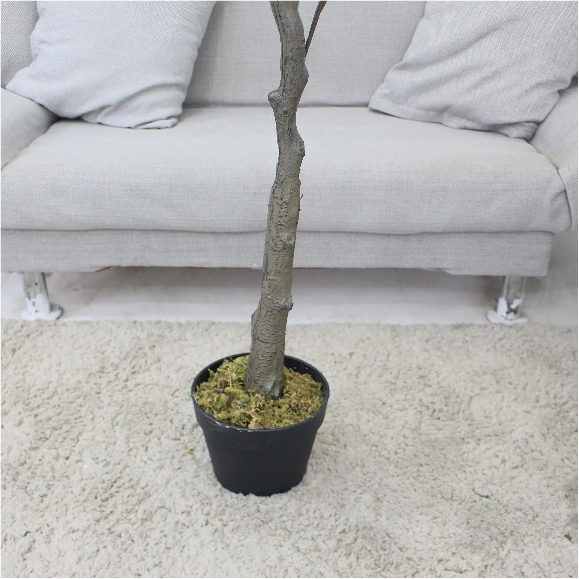 Artificial Tree Decoration Decor Cherry Faux Leaves Coconut Palm Eco Friendly Banyan Bonsai Bouquet Grey Artificial Flower