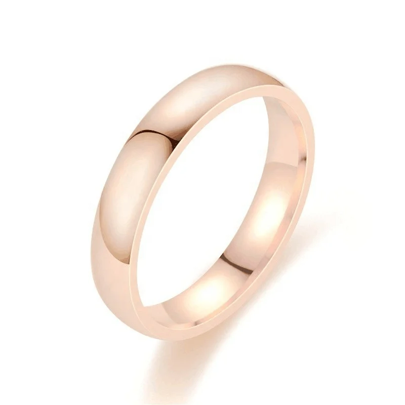 18K Gold Wedding Band Comfort Plain High Polish Tungsten Couple Finger Rings Jewelry