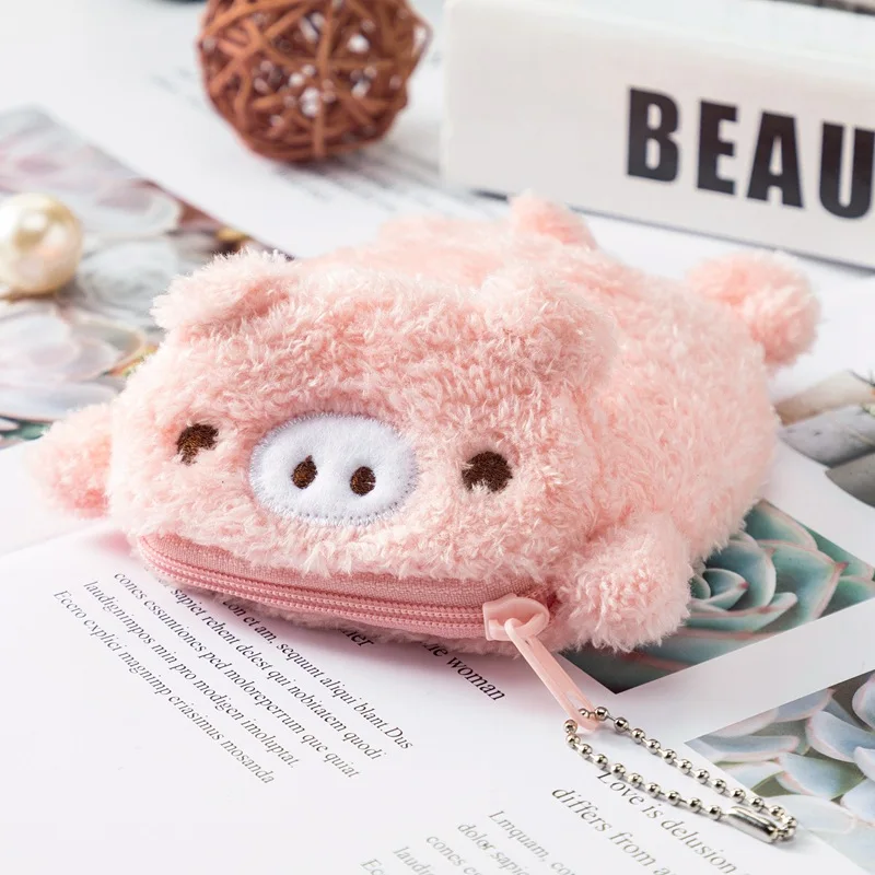 Lovely Plush Bear Design Coin wallet Custom Animal Design Plush Keychain Purse