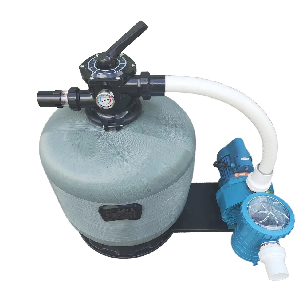 6-Way Multiport Valve Fiberglass Sand Filter Pump Combo System Home and Commercial Use Swimming Pool Filtration Filters