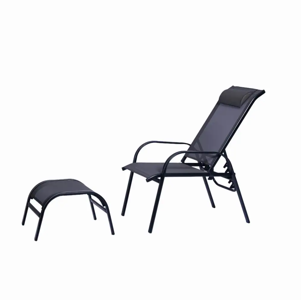 Luxury High Quality Outdoor Stackable Metal Garden Furniture Outdoor Dining Chair Aluminum Five Positions Garden Chair