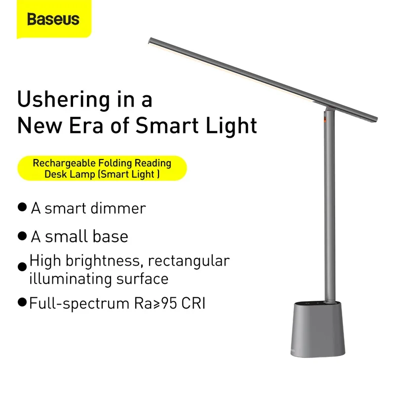Baseus Dimmable LED Desk Lamp Smart Adaptive Brightness Eye Protect Study Office Folding Table Lamp