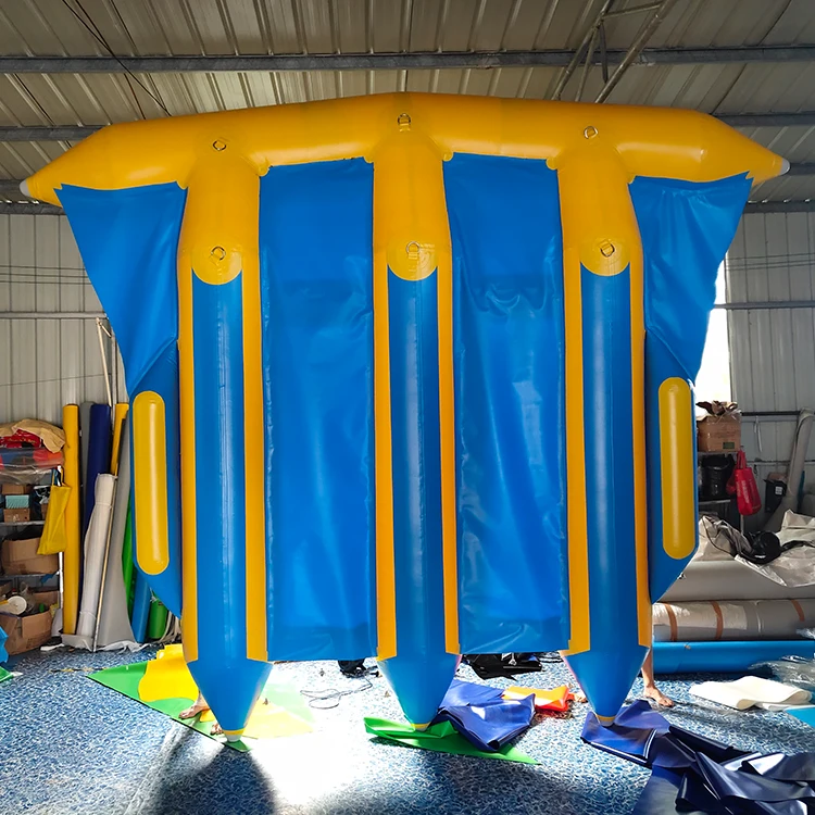 6 Person Sea Water Games Towable Inflatable Flying Fish Boat Inflatable Banana Flyfish Boat