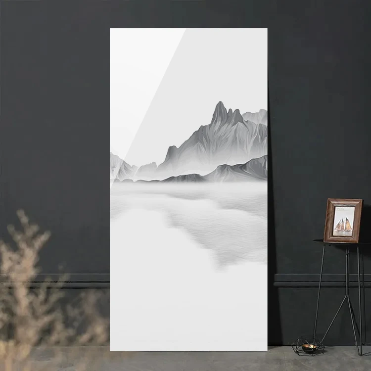 Landscape Painting Tiles Porcelain Sintered Stone Polished Glazed Large Marble Sintered Stone Slabs 900x1800x9 For Living Room