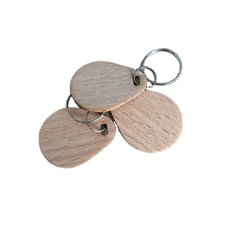 Factory Whole Sale Customized High Quality NFC213 M1 RFID HF 13.56 MHz Smart Wooden Keyfobs Keychains Keytags