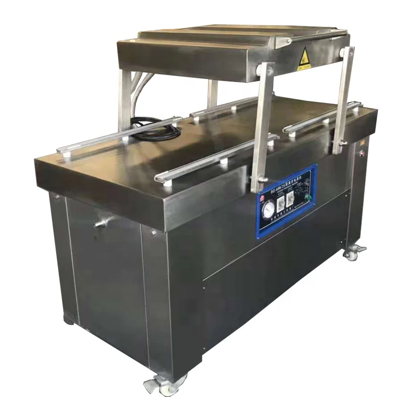 custom 500 600 1000 double room vacuum packing machine for bbq satay sausage meat paste vegetable fish vacuum sealing equipment