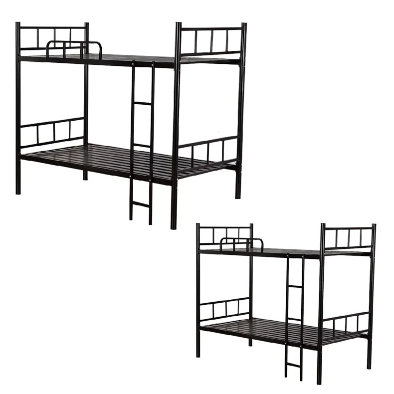 Support  customization stainless steel cast strong metal bunk beds school student dormitory iron pipe bunk bed for furniture