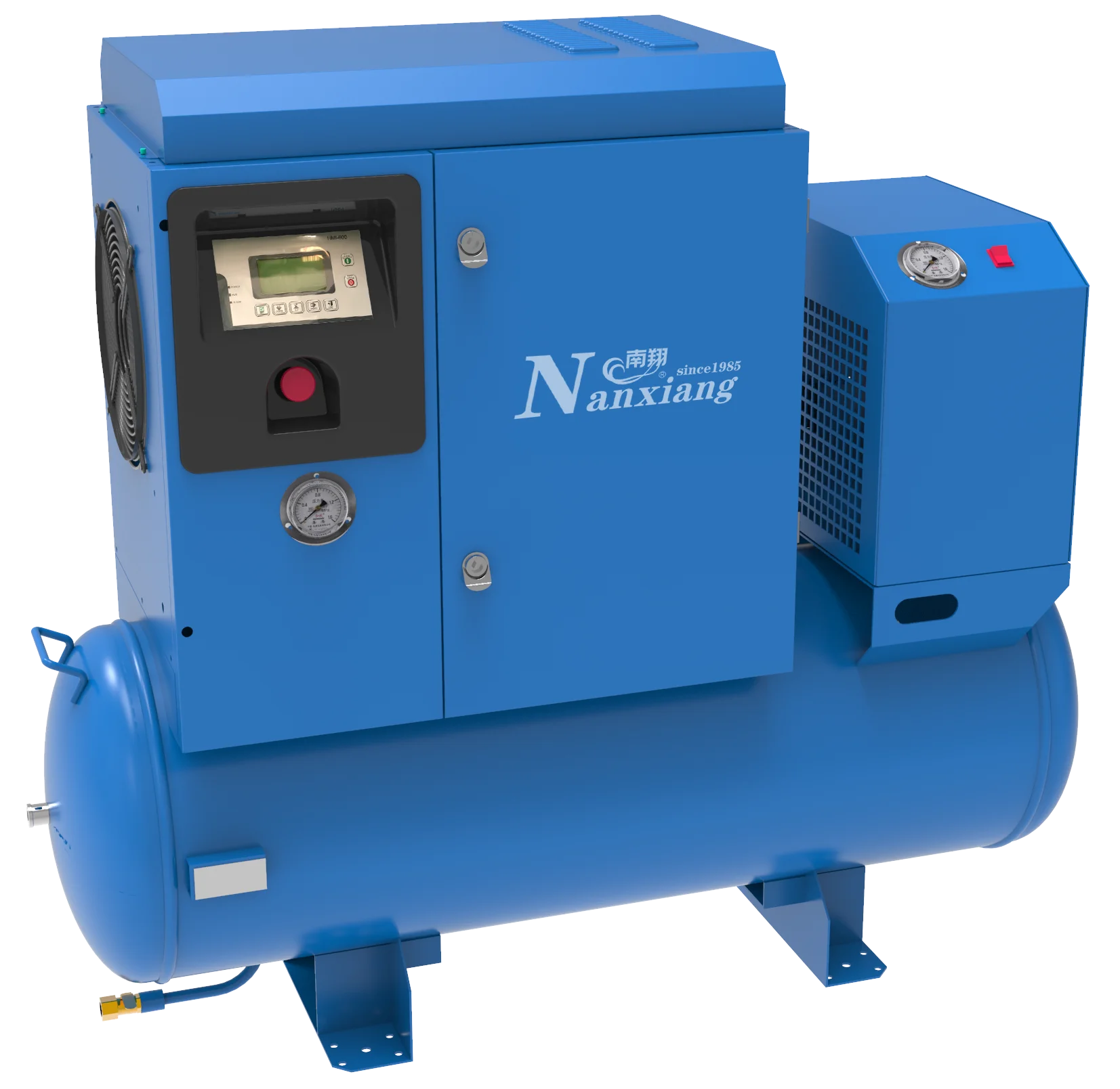 4.5kw 6hp mini mobile slient rotary screw air compressor with air dryer and 130L tank