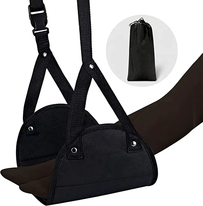 Memory Foam Portable Air Plane Flying Travel Foot Rest For Ergonomic Adjustable Foot and Heel Hammock