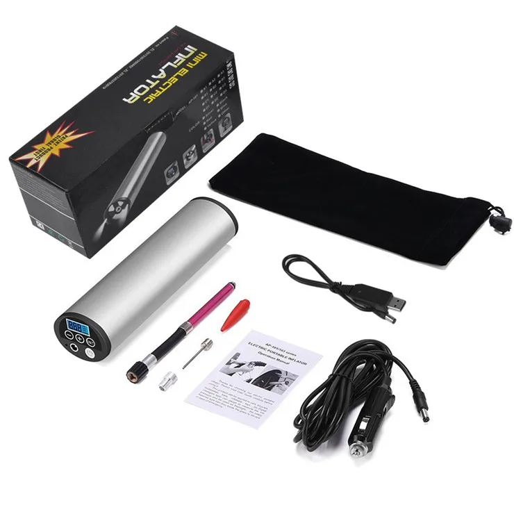 YIJING OEM 150PSI high pressure mini portable smart electric tire inflator ball scooter bike car air compressor pump