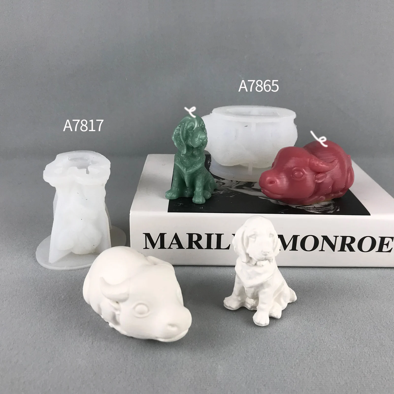 A7817-7865 soy candle wax flakes 101 soy wax for mold candles candle animal mold cow shaped puppy silicone mold