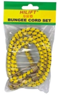 10MM YELLOW BUNGEE CORD STRAP X 80CM WITH REVERSE HOOK