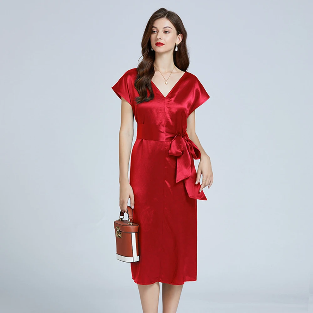 Custom Made 100% Mulberry Silk Garment Elegant Dress Luxury Pure Silk Nightgowns Women Silk Dress