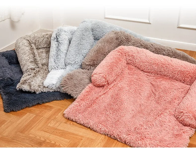 Fluffy Pet Bed Long Plush Mats Removable Cushion Washable Plush Pet Bed For Dogs And Cats