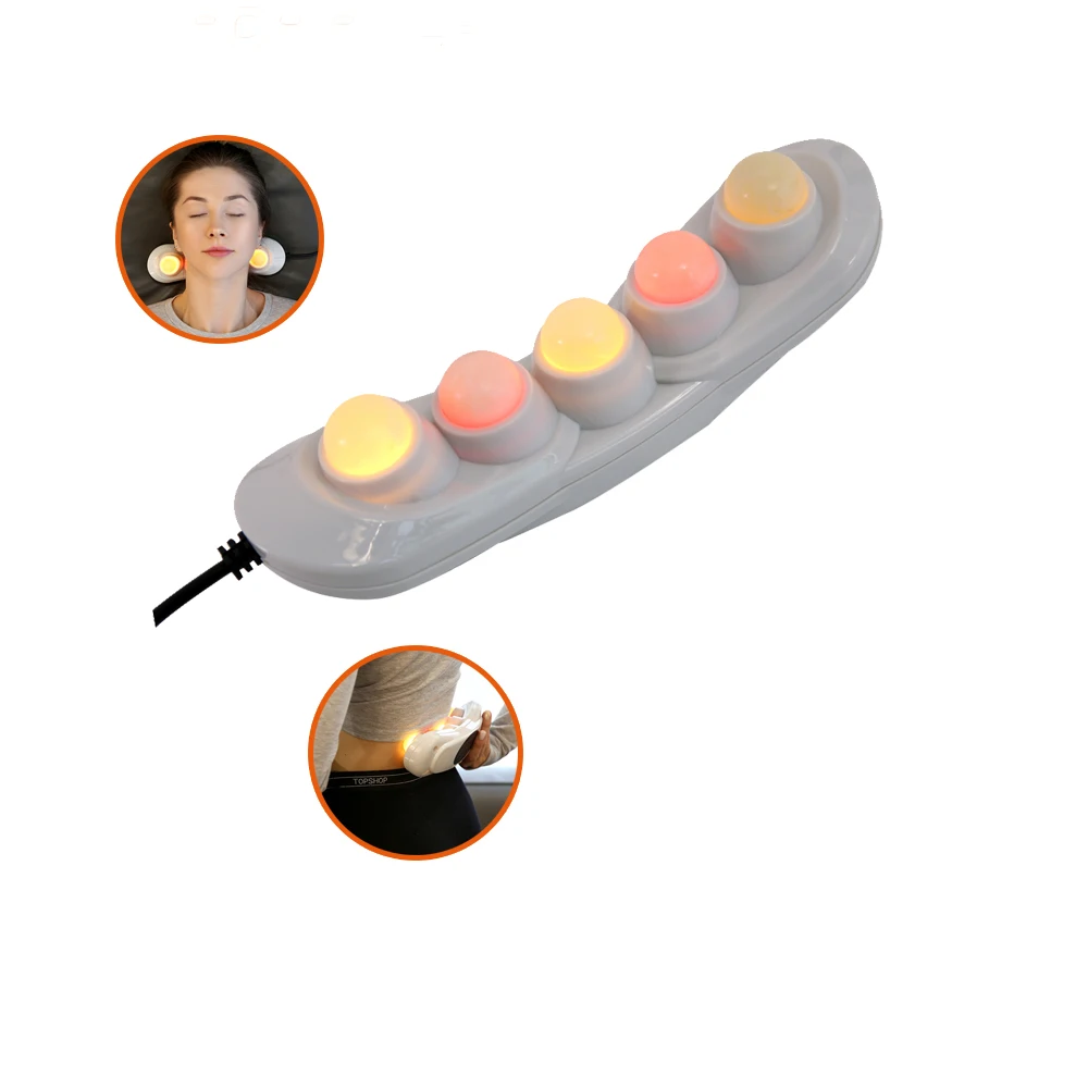 New trends 5 jade ball heater infrared heating massager handheld projector neck lumbar traction pain relief  massage device