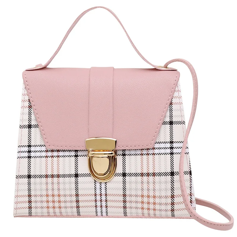2023 Plaid Striped Shoulder Bag PU Leather Woman Body Handbag Crossbody Shoulder Bag Fashion Lady Cross Bag For Women