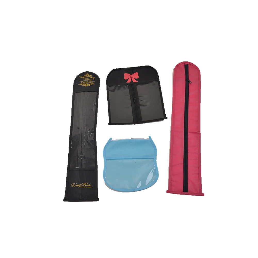 Sinicline Custom Logo Clear Plastic Packaging Hair Extension Package Hair Bags for Braiding Hair Bundles