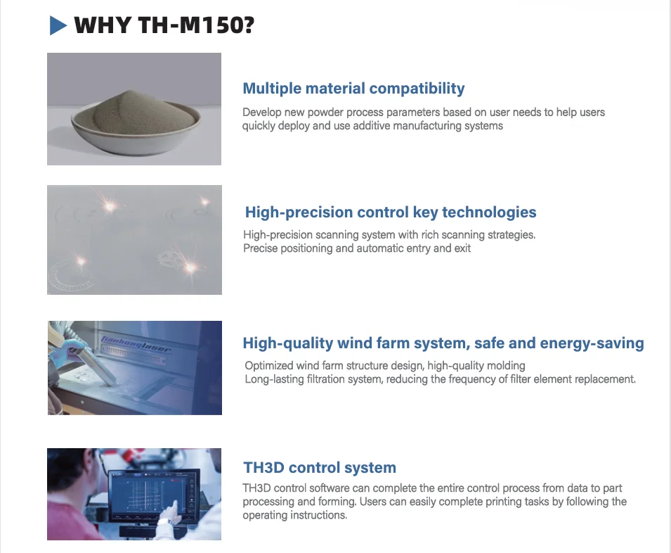 High Efficiency 3d Printer For Gold Jewelry TH-M150 3d Metal Printer Fan Impeller For Dental Industry