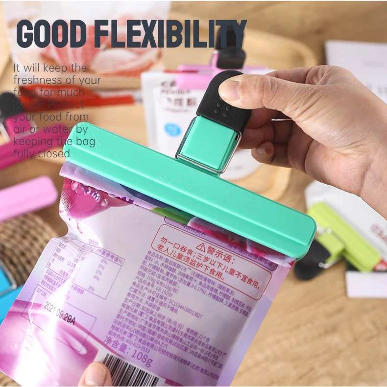 Manjia  Extra Large Colorful Plastic Sealing Clip Preservation Snack Grocery Bag Sealing Clip Large Snack Food Bag Sealed Clip