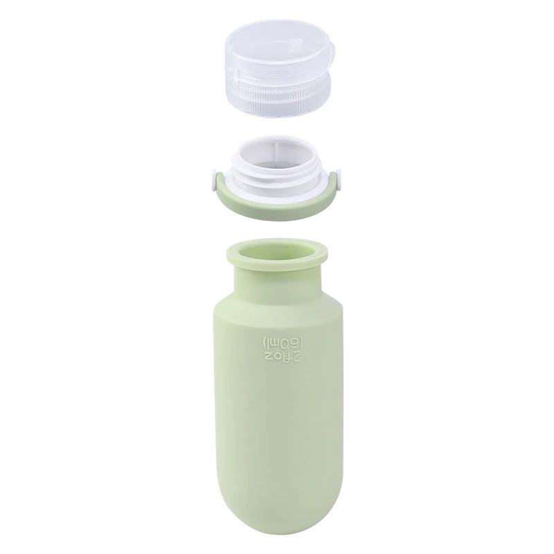 60ml Portable Food Grade Silicone Tube Travel Size Bottle TSA Carry-on Approved 2oz Refillable Travel Lotion Container