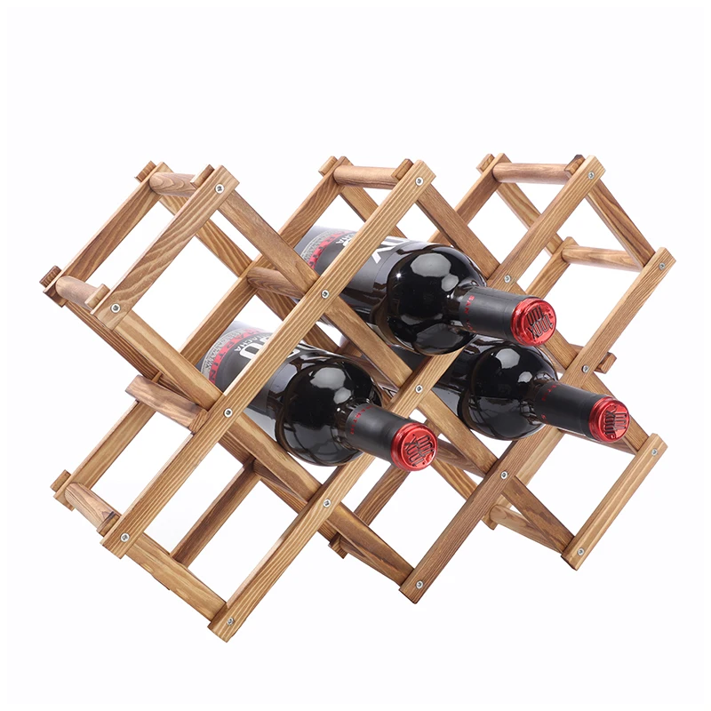 Wood Wine Storage Racks Wine Bottle Stand Holder Display Shelf for Home Kitchen Bar Cabinets Bamboo Wine Rack