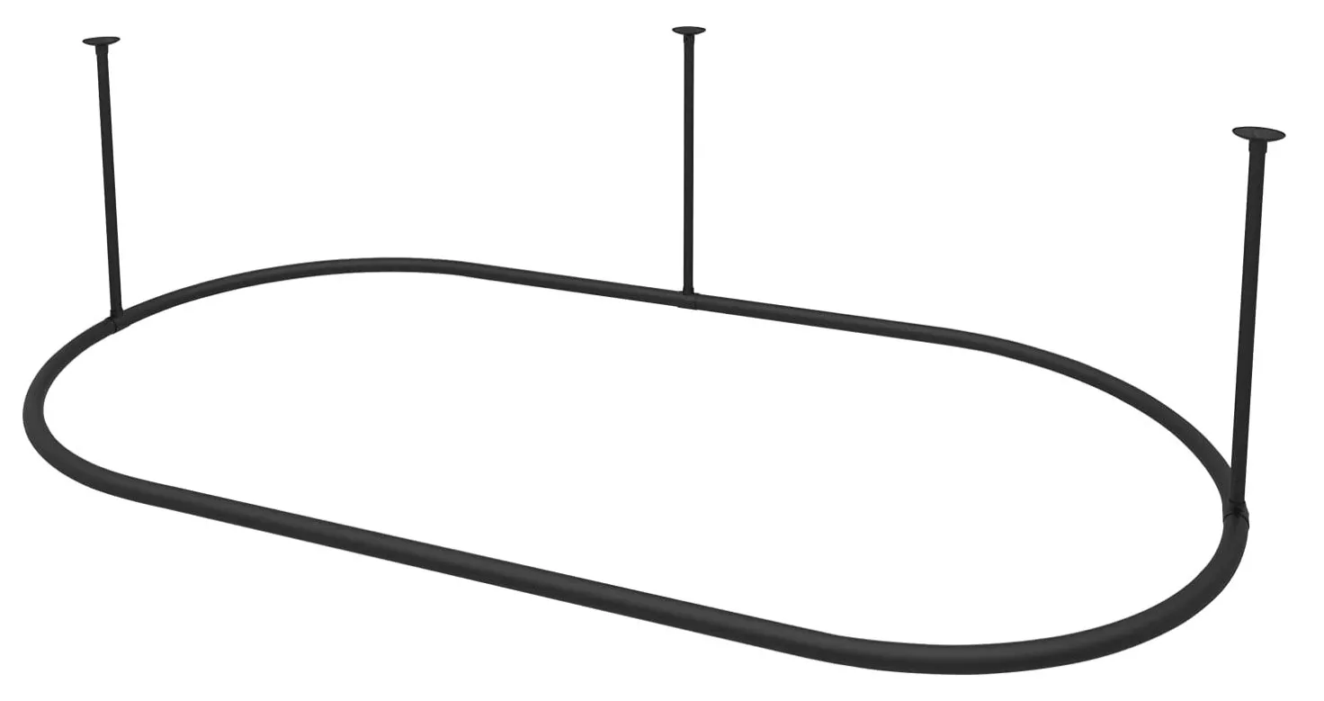 stainless steel 304 ceiling wall oval install shower curtain rod mirror polished circular shower curtain rod