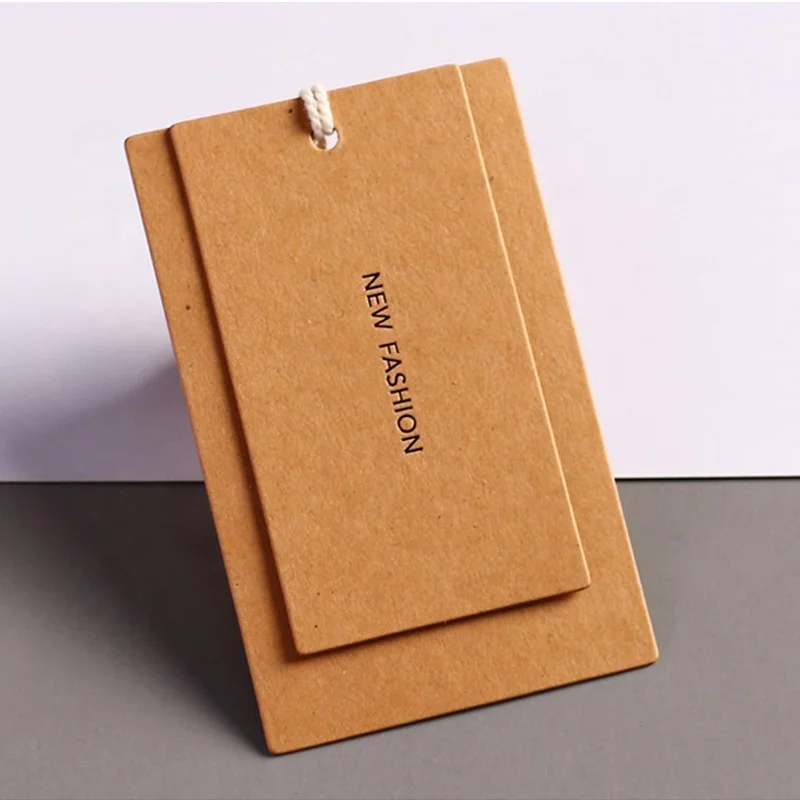 Chinese paper product factory Free design low MOQ printing logo kraft paper clothes hang tag clothing label
