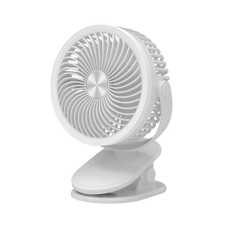 USB Charging Large Wind Simple Desktop Small Desk Fan with Light for Students Men Women Foldable Plastic 3-Speed Dormitory Fan