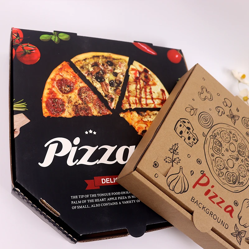 Cheap Corrugated pizza packing box carton delivery watermark boxes Customized size color