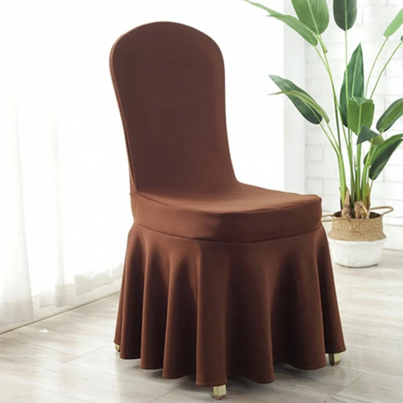 Banquet Skirting Wedding Chair Cover High Quality Polyester Spandex Fabric Gold For