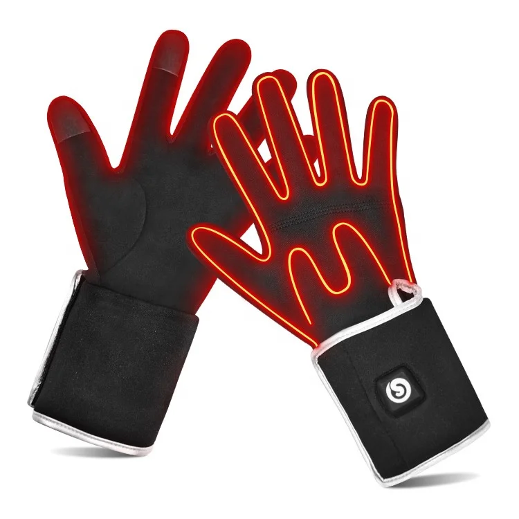 Winter Outdoor Recreation Riding Touch Screen Windproof Hand Warm Gear Electric Custom Ski Battery Heated Liner Gloves