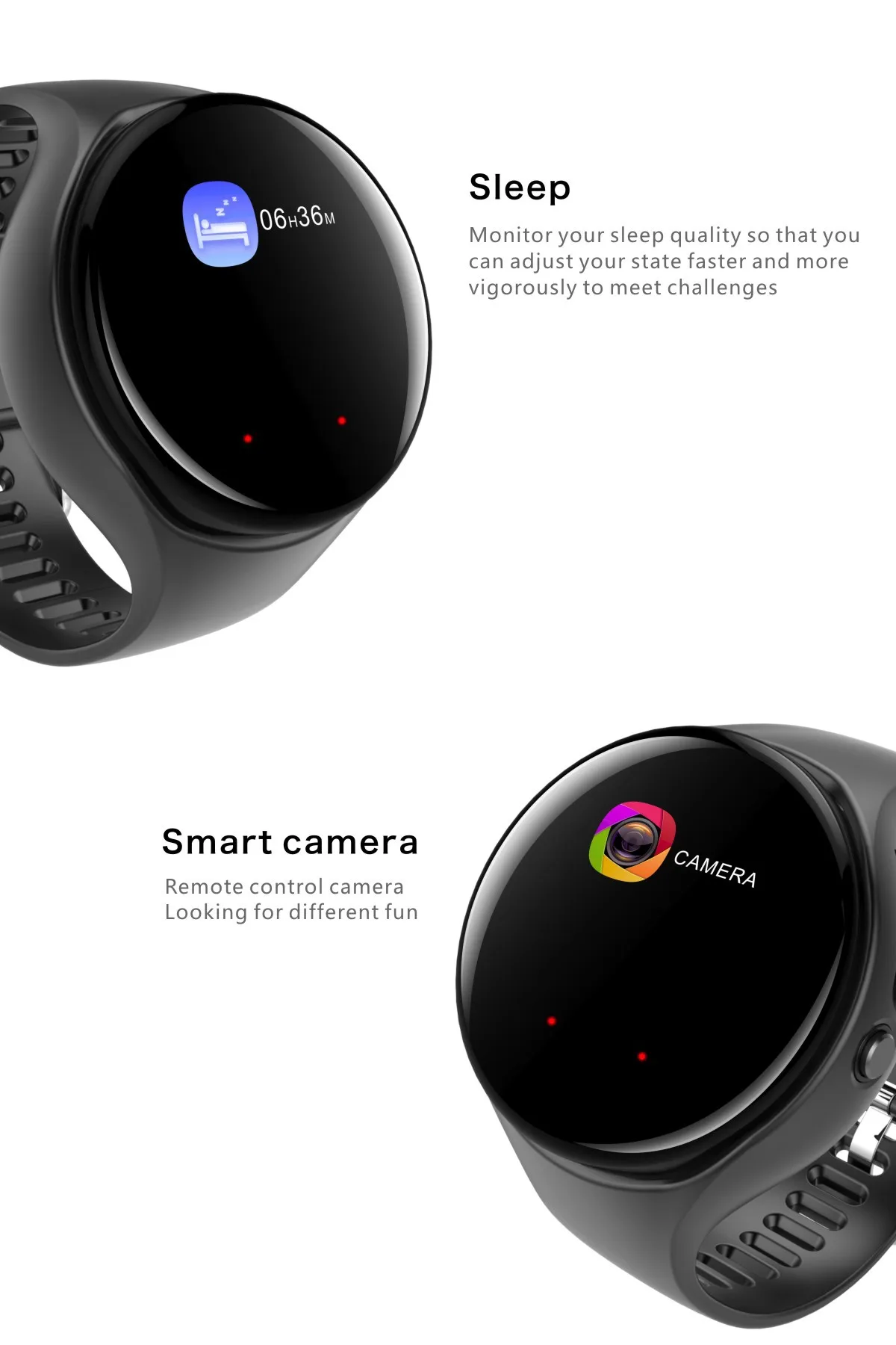Shemax Smart Watch With Wireless Earbuds, Earbud Mini Watch Shape Headphones TWS Stereo Noise Cancelling Earphones