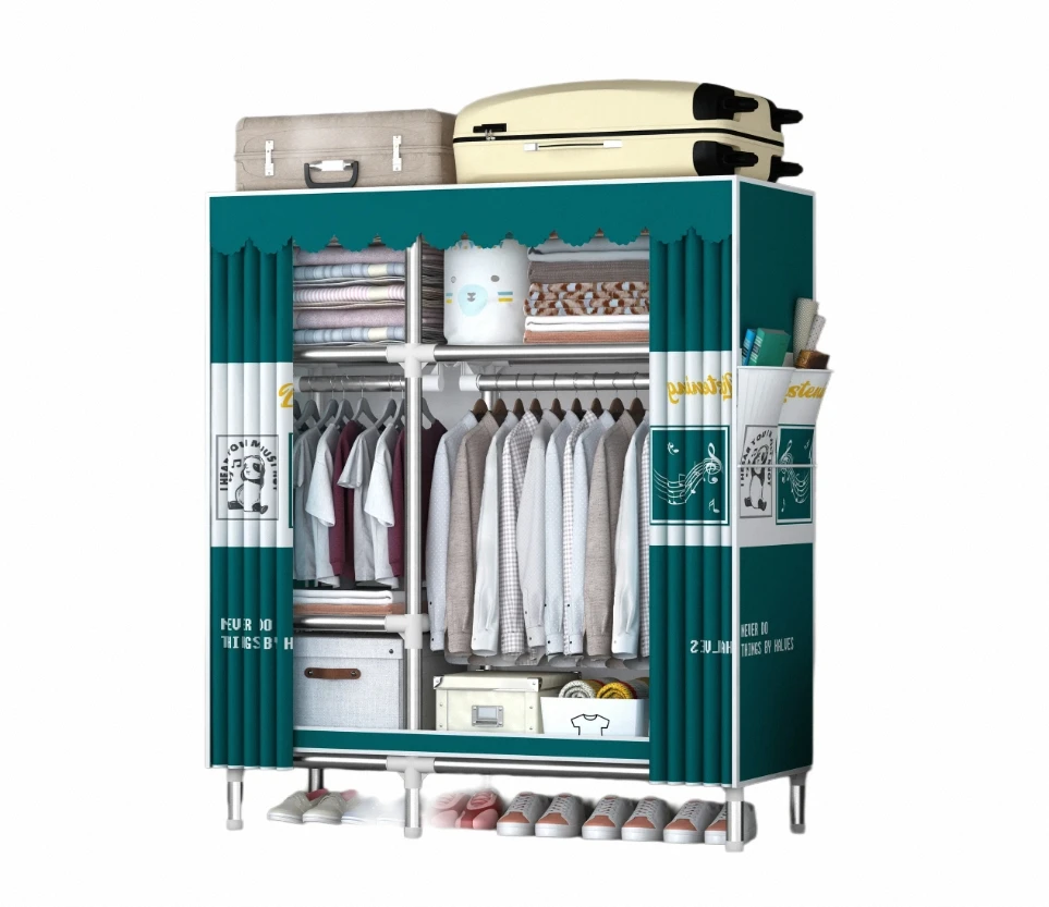 Special Hot Selling Portable Closets Simple Bedroom Iron Cloth Storage Closet Modern Metal Wardrobe For Hanging Clothes