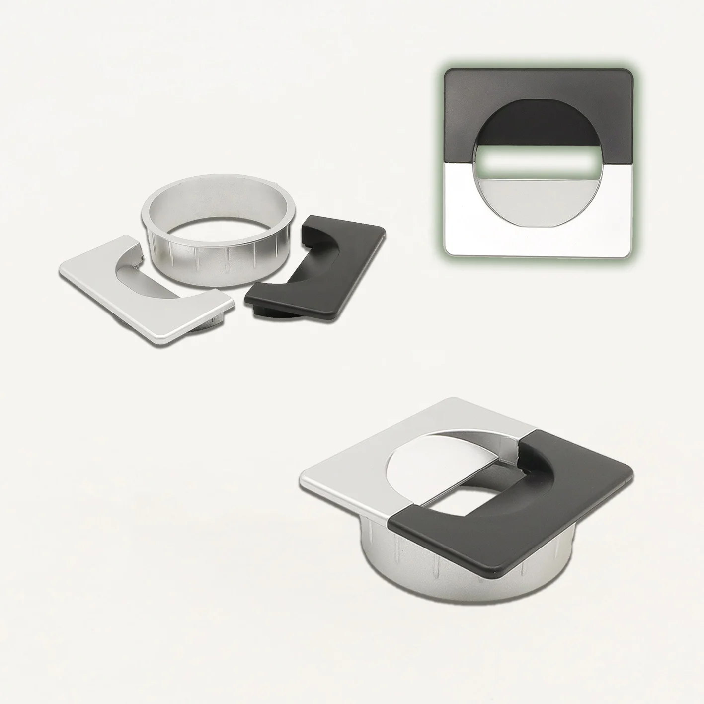 Plastic office meeting table wire manager box 60mm cable grommet