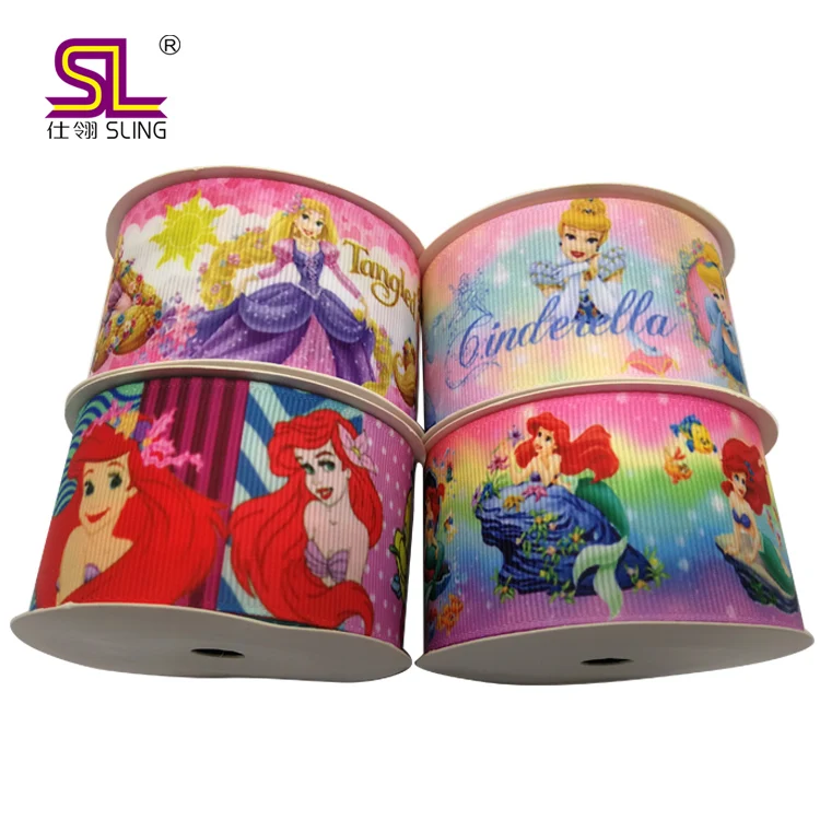 New arrival thermal transfer custom cartoon printed 63mm grosgrain ribbon