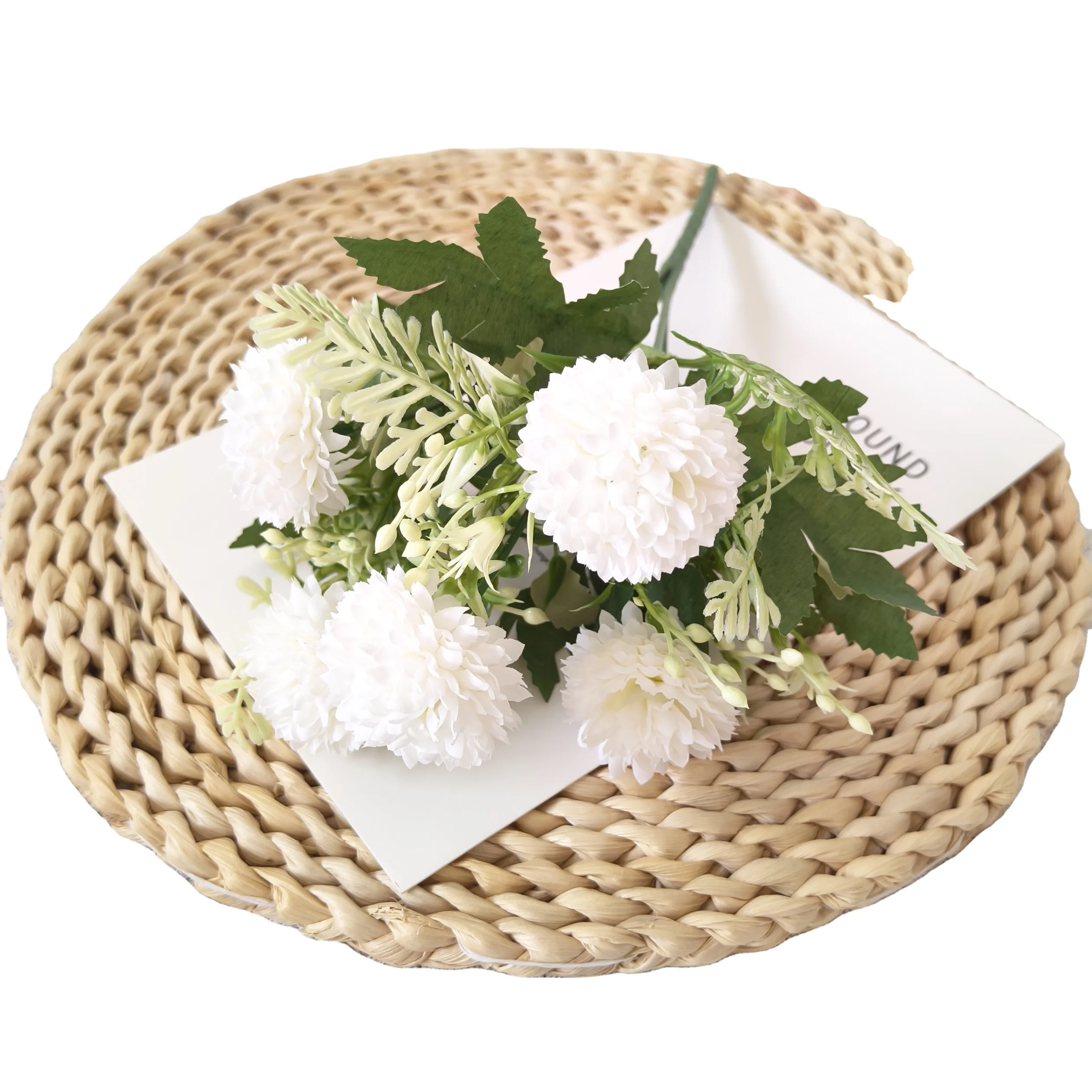 YIWAN wholesale spring 5 headed chrysanthemum silk flower for wedding decoration dahlia Chrysanthemum in the composite family