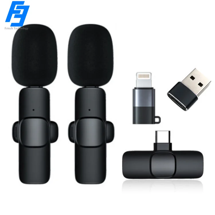 2.4G Wireless Lavalier Microphone Omnidirectional Condenser Smart Noise Reduction