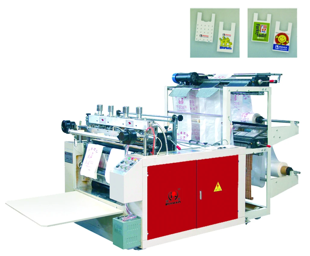 Two Line Automatic High Speed Plastic T shirt Bag Making Machine