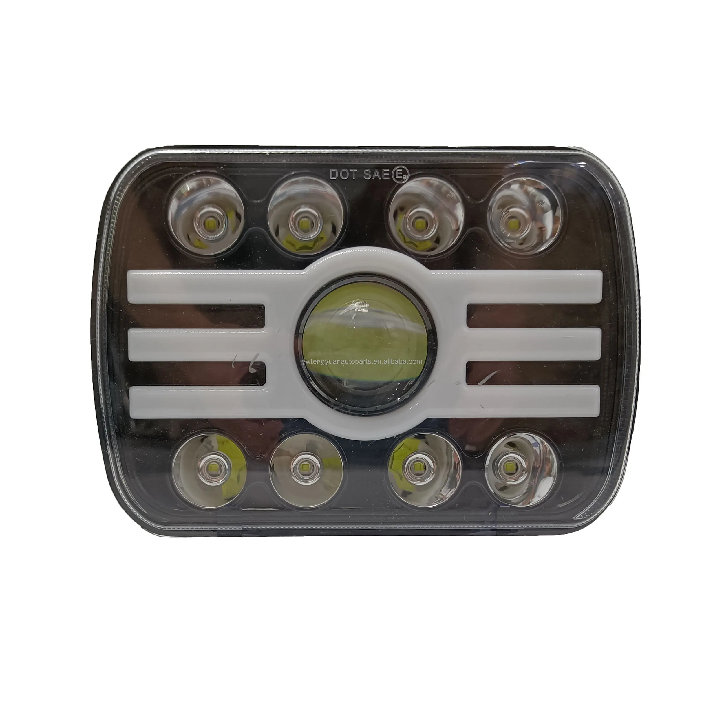Newest 65W Auto Lighting System Rectangle Square Hi/Lo Dual Color Sealed Beam Amber 5x7 INCH Led Headlight