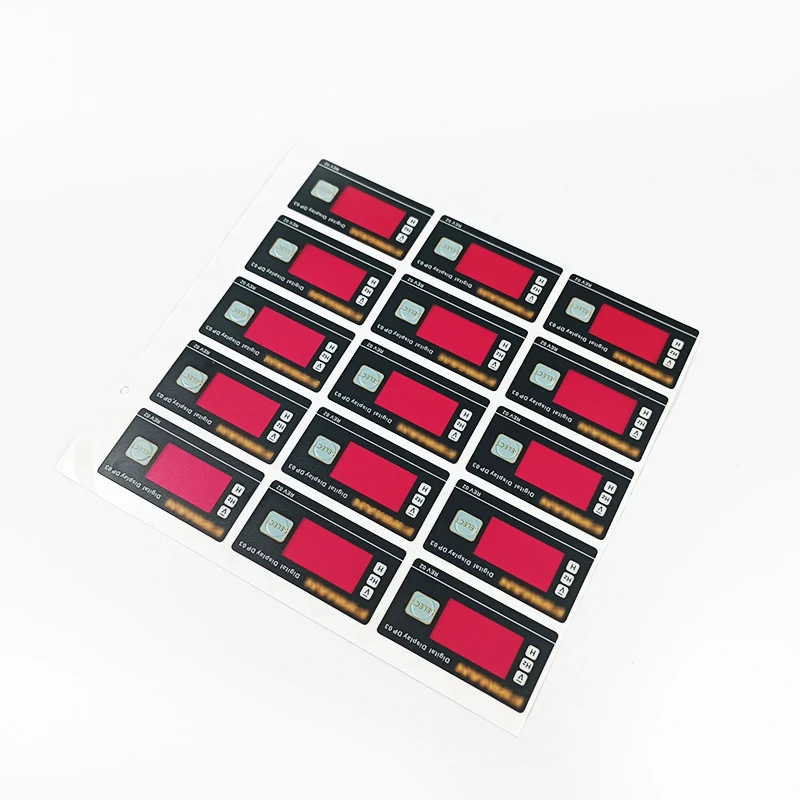Custom Electronic instrument controller Panel Stickers Printed Industry Polycarbonate Overlay with Raised Button Keypad Label