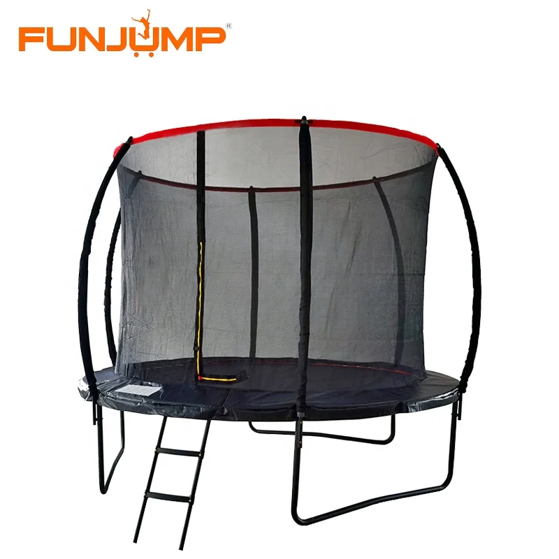 Funjump 8ft 10ft 12ft 14ft New Design Garden Round Trampoline Outdoor Safety Enclosure Jumping Adults Kids Trampolines