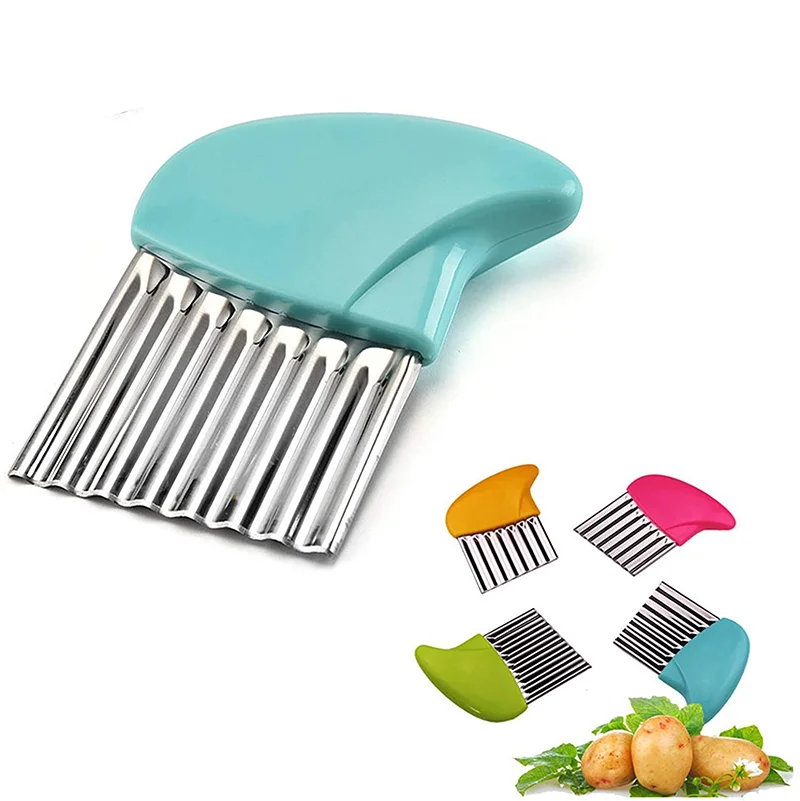 Wavy Vegetable Cutter Slicer Potato Chips Corrugated Knife Kitchen Crinkle French Fries Kitchen Utensils Stainless Steel