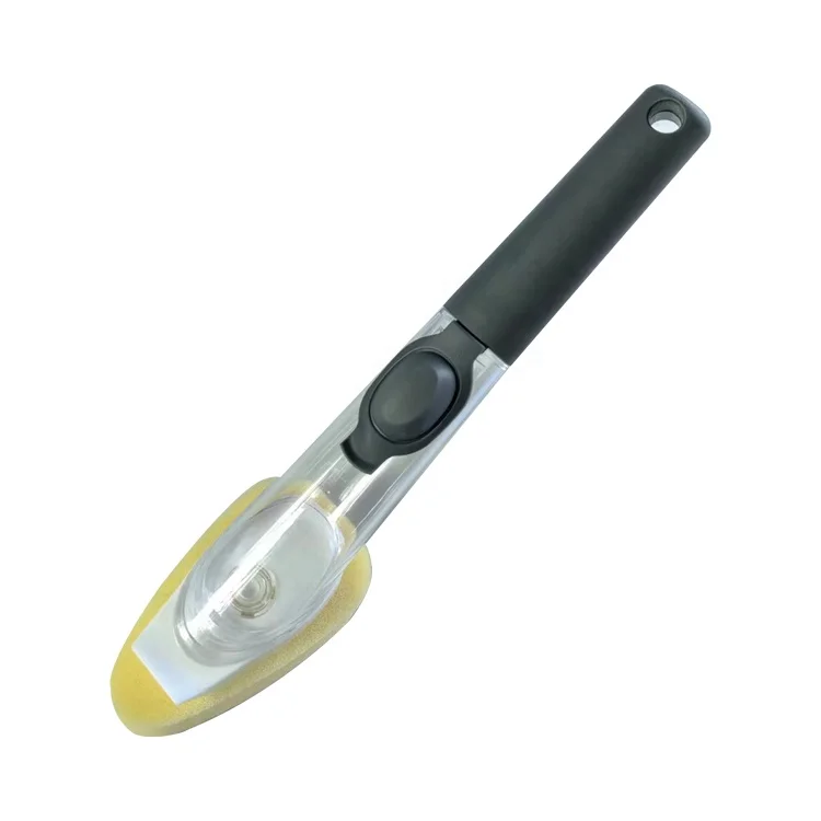 EcoClean Soft Grips Liquid Soap Dispensing Kitchen Pan Pot Plate Glass Cleaning Dish Brush with Refill