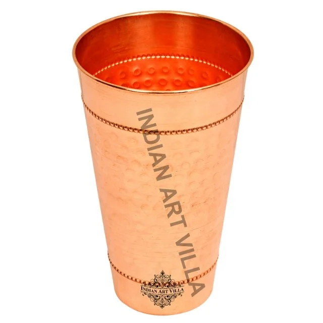 Handmade Hammered Pure Copper Glass For Drinking Purpose Copper Water Glass Tumbler At Wholesale Price