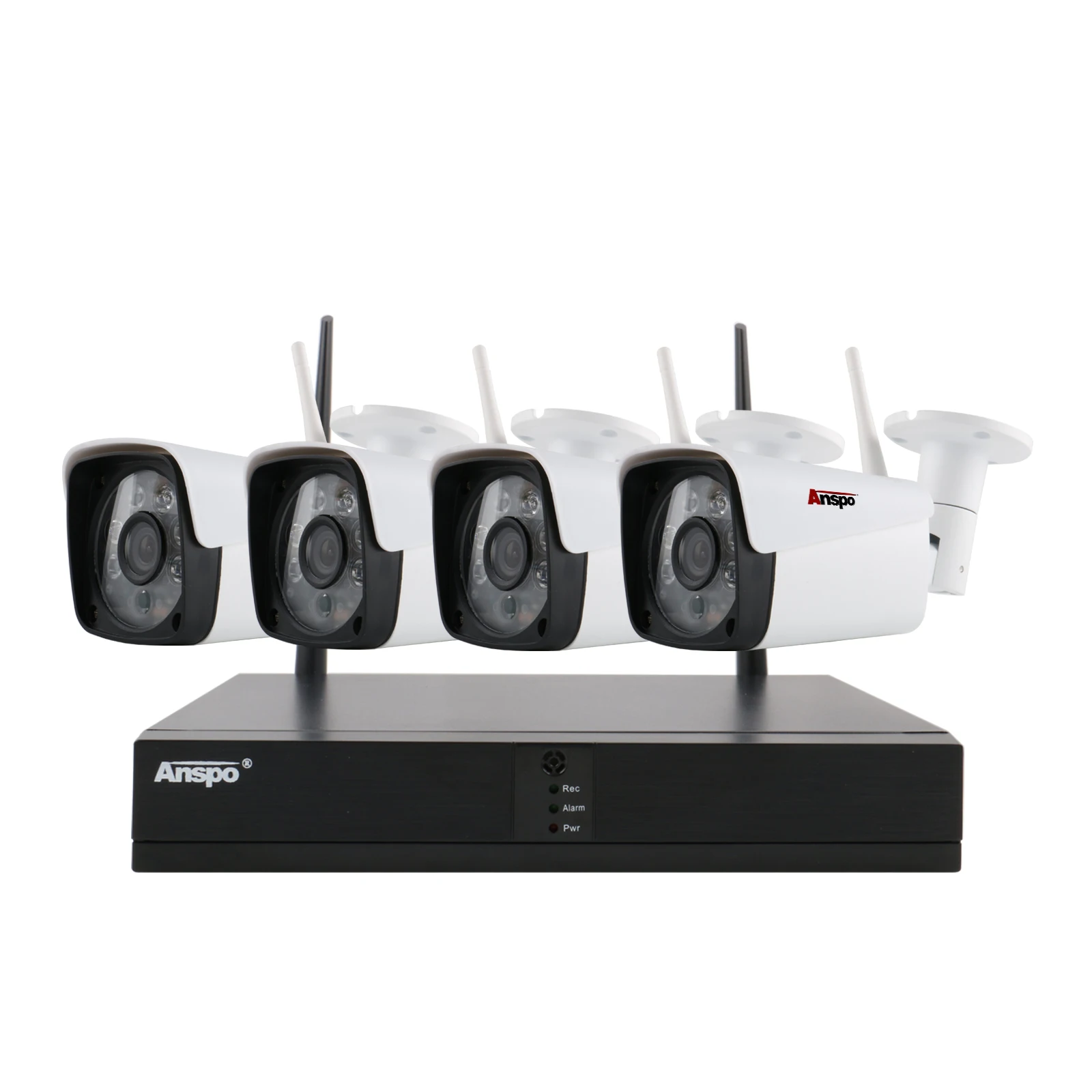 Anspo  CCTV Security Camera System 4CH 2MP 1080Ap HD Surveillance Wifi NVR  Wireless  wifi bullet IP67 waterproof network camera