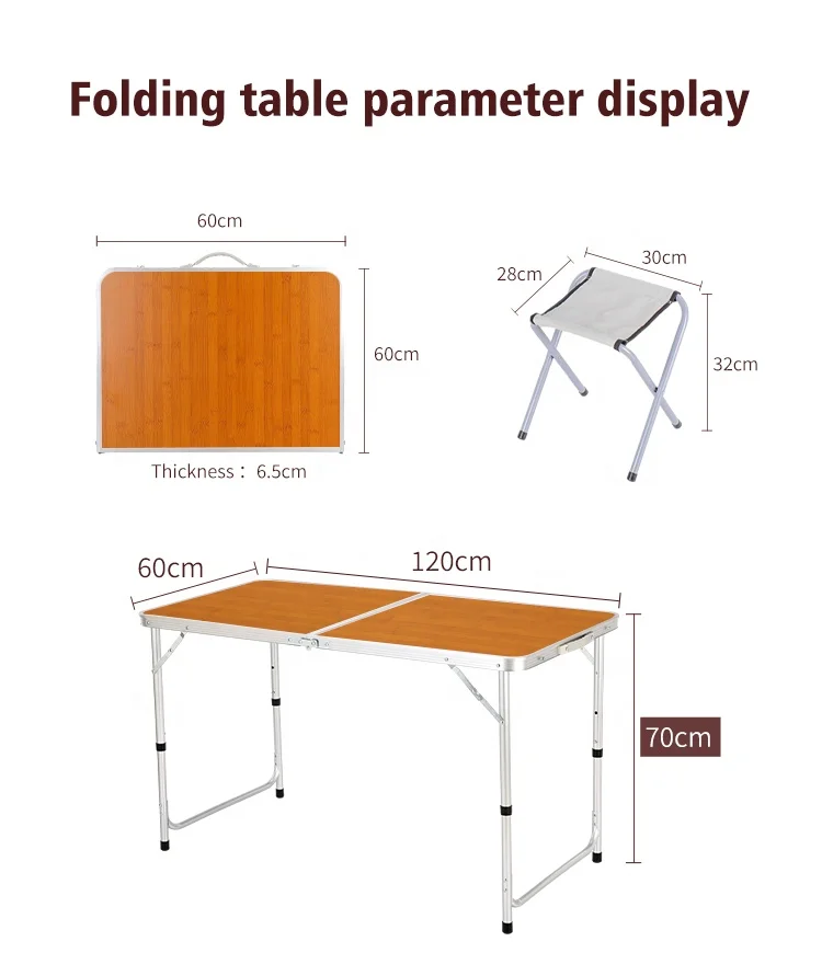 YILU Outdoor Folding Picnic Table And Chair Set Camping Table with Carrying Handle for Picnic,BBQ, Indoor & Outdoor