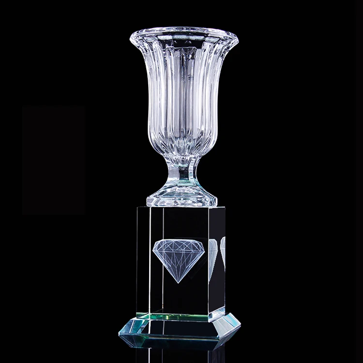 
 Производитель прозрачные кристаллические чашки награда стеклянная ваза трофей  
